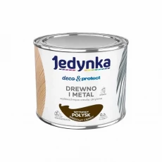 JEDYNKA DECO & PROTECT DREWNO I METAL SATYNOWY POŁYSK BRĄZOWY CIEMNY 0,2L