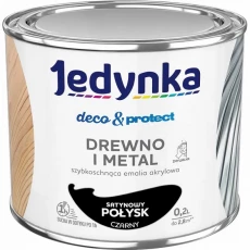 JEDYNKA DECO & PROTECT DREWNO I METAL SATYNOWY POŁYSK CZARNY 0,2L