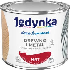 JEDYNKA DECO & PROTECT DREWNO I METAL MAT CZERWONY 0,2L