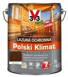 FARBA OCHRONNO IMPREGNUJĄCA DREWNO LAZURA DĄB ZŁOCISTY 5L V33
